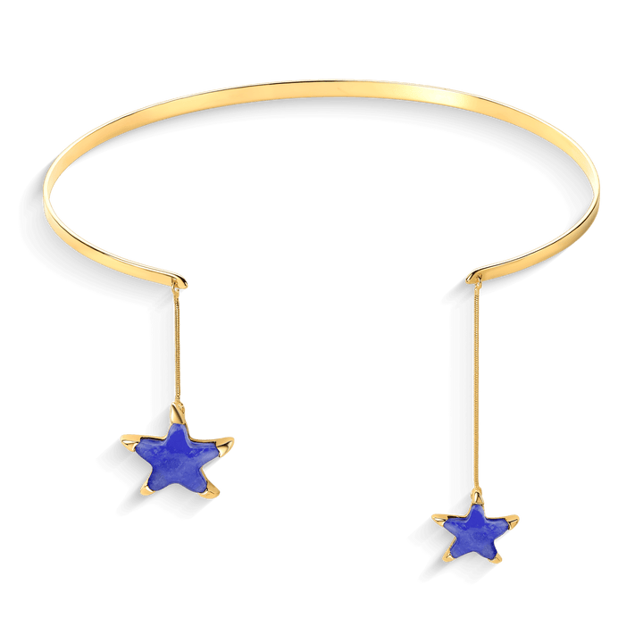 Choker Estelar - Quartzo  Azul Anil Semijoias de luxo e design exclusivo