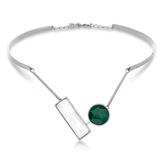 Colar Convicta - Ágata Verde e a Porcelana Semijoias de luxo e design exclusivo