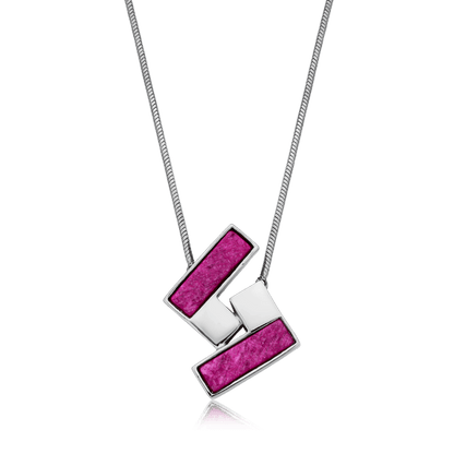Colar Duo - Feldspato Rosa Pink Semijoias de luxo e design exclusivo
