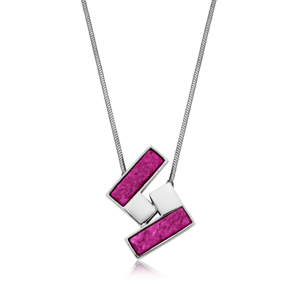 Colar Duo - Feldspato Rosa Pink Semijoias de luxo e design exclusivo