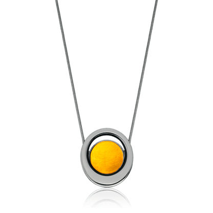 Colar Energia - Esmaltado Branco/Amarelo Semijoias de luxo e design exclusivo