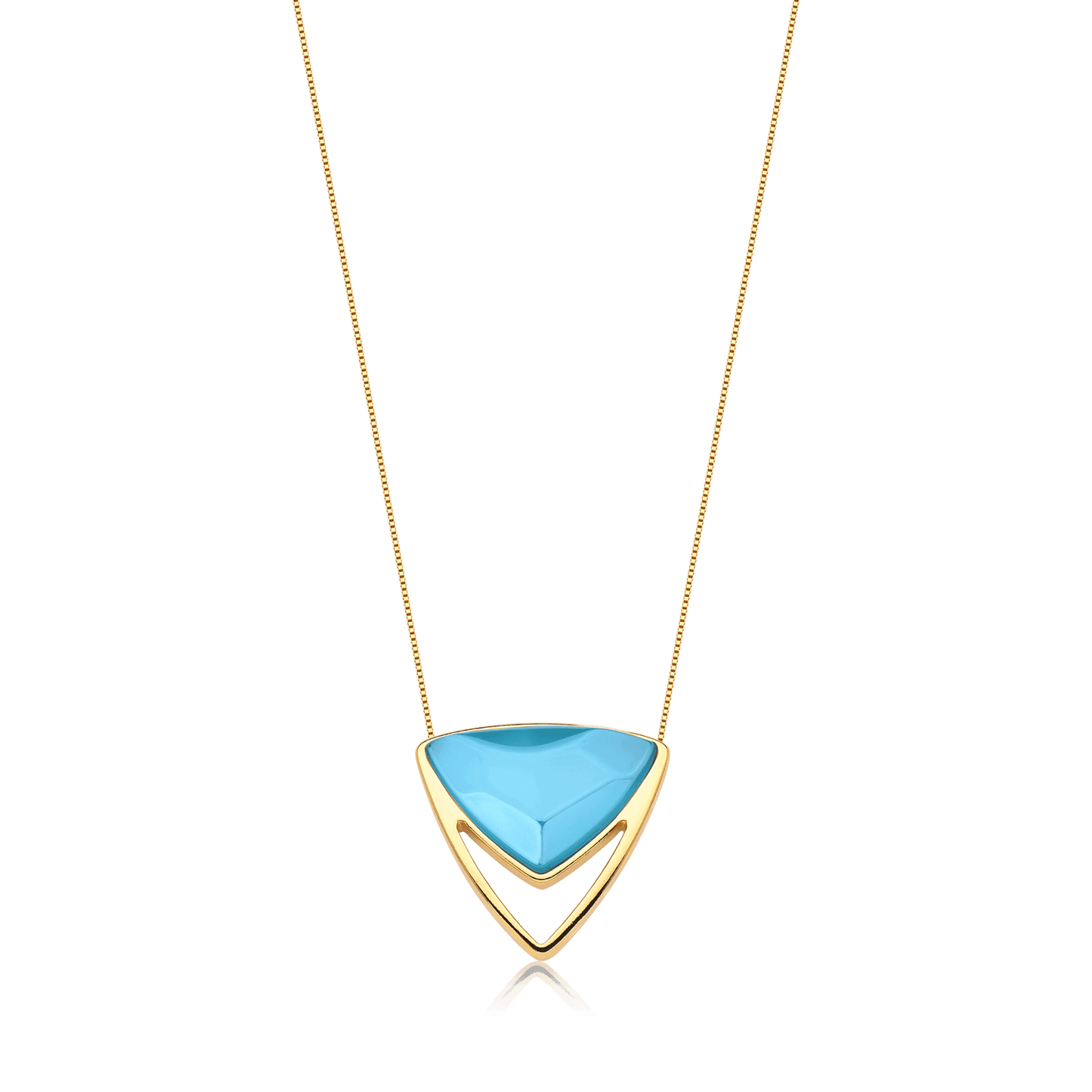 Colar Equilíbrio - Ágata Azul Céu Semijoias de luxo e design exclusivo