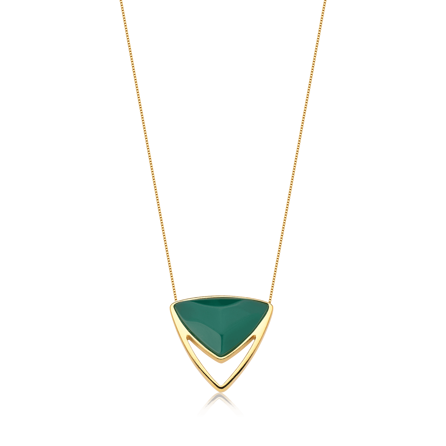Colar Equilíbrio - Ágata Verde Semijoias de luxo e design exclusivo