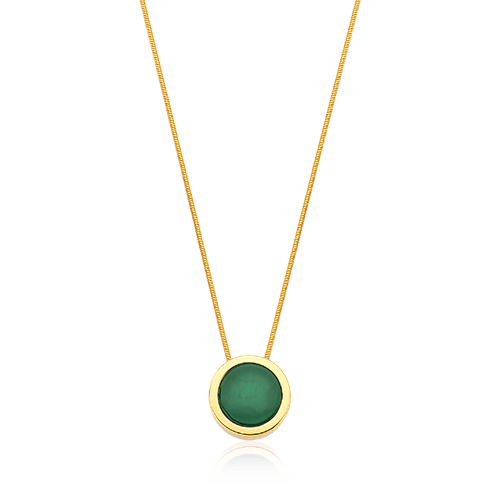 Colar Eterno - Ágata verde Semijoias de luxo e design exclusivo