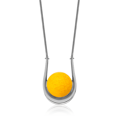 Colar Magnetismo - Esmaltado Branco/Amarelo Semijoias de luxo e design exclusivo