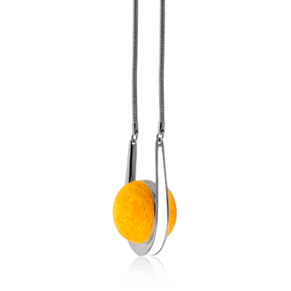 Colar Magnetismo - Esmaltado Branco/Amarelo Semijoias de luxo e design exclusivo