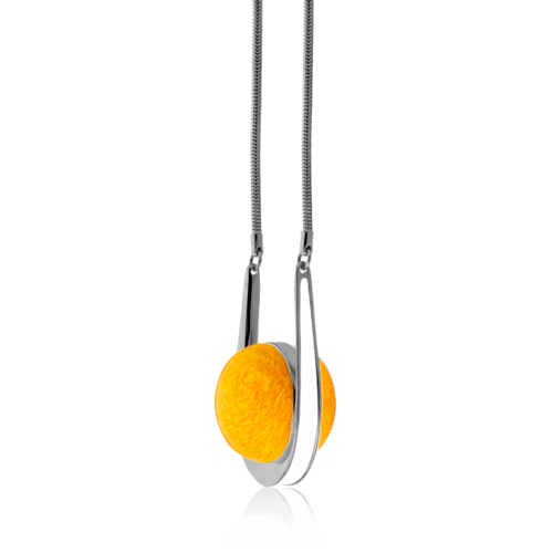 Colar Magnetismo - Esmaltado Branco/Amarelo Semijoias de luxo e design exclusivo