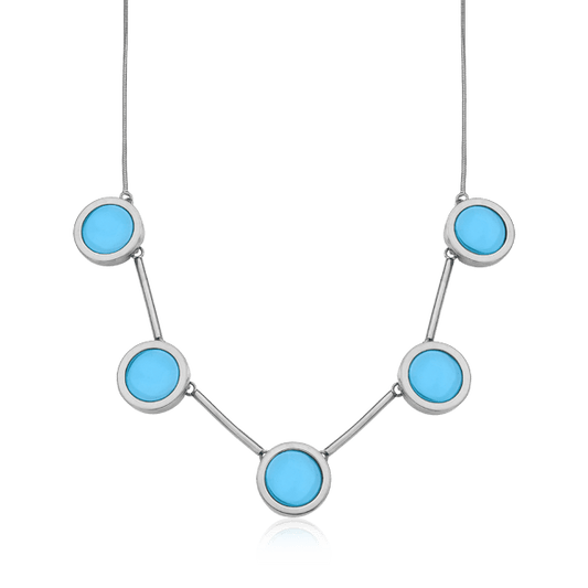 Colar Magnífico - Ágata Azul Céu Semijoias de luxo e design exclusivo