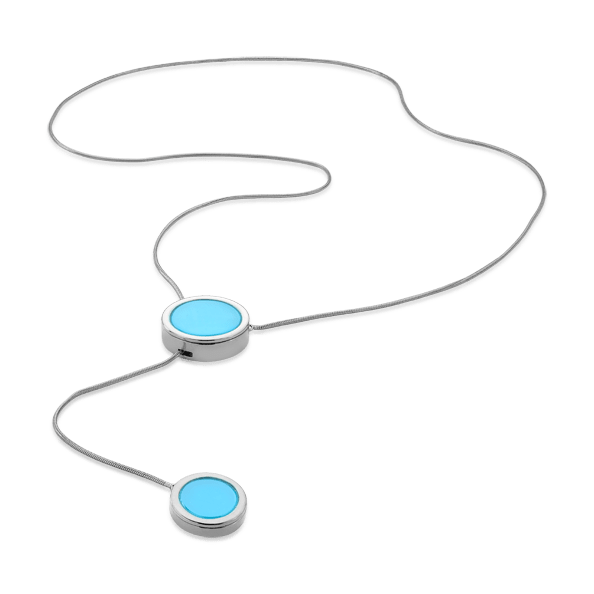 Colar Solene - Ágata Azul Céu Semijoias e design exclusivo