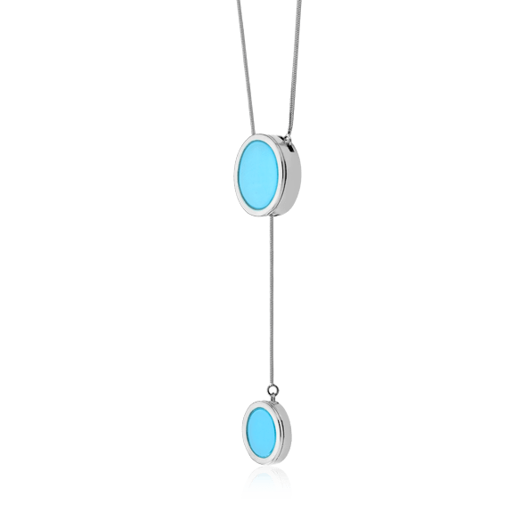 Colar Solene - Ágata Azul Céu Semijoias e design