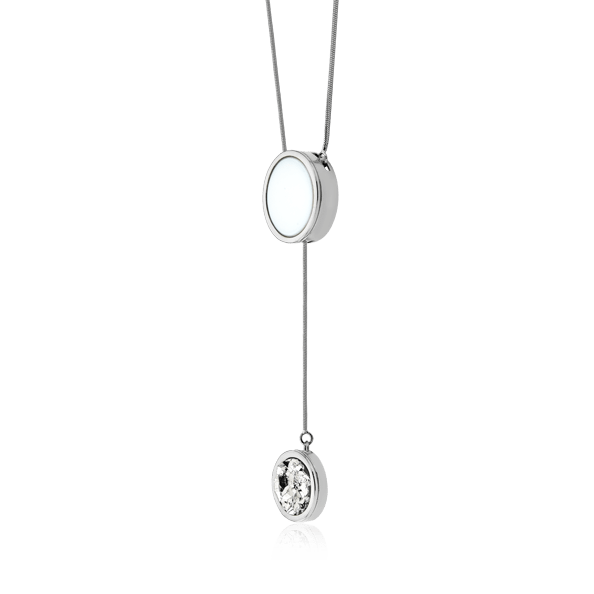 Colar Solene - Porcelana Branca e Drusa Platina Semijoias de luxo e design exclusivo