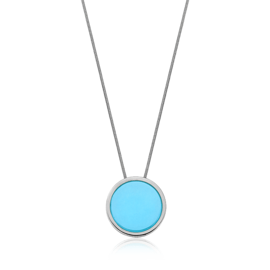 Colar Único - Ágata Azul Céu Semijoias de luxo e design exclusivo