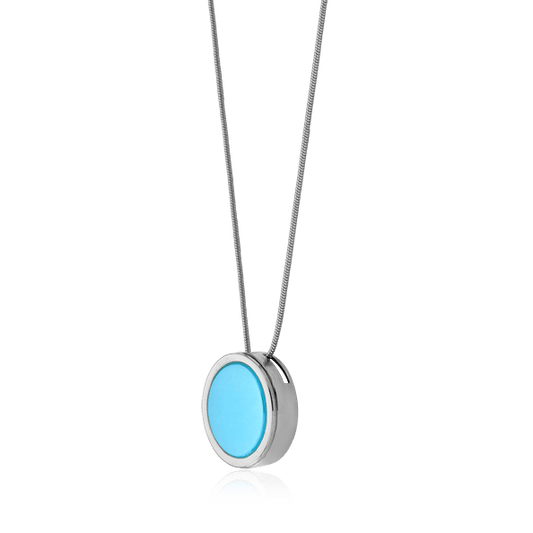 Colar Único - Ágata Azul Céu Semijoias de luxo e design exclusivo