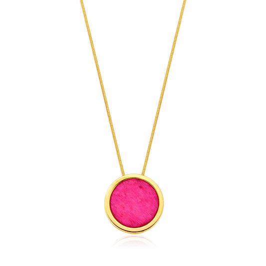 Colar Único - Feldspato Rosa Pink Semijoias de luxo e design exclusivo