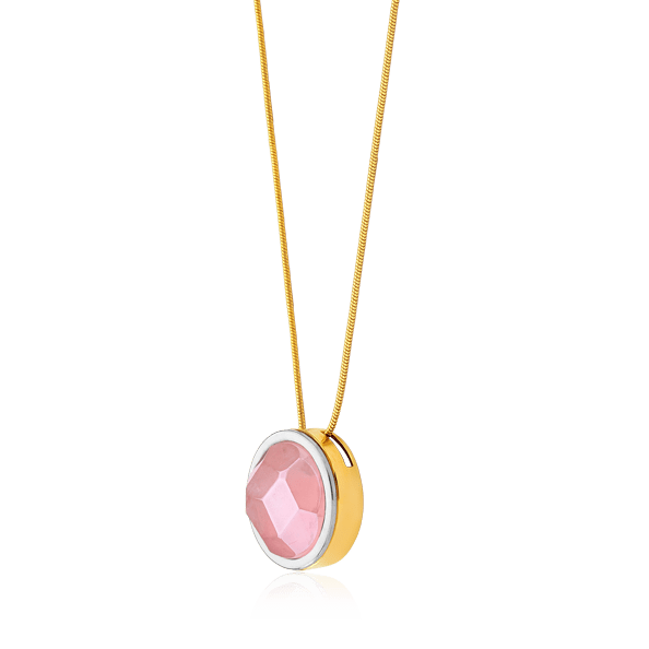 Colar Único - Quartzo Rosa Semijoias de luxo e design exclusivo