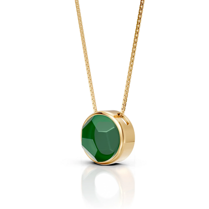 Conjunto Classic - Ágata Verde — Ouro 18K | Aimer Joias | semijoia feminina pedra natural