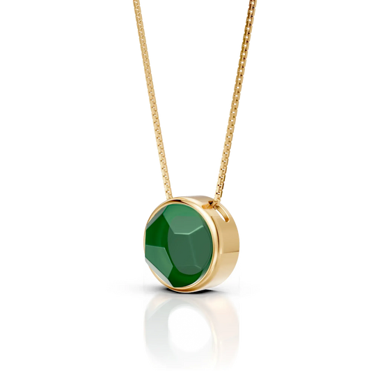 Conjunto Classic - Ágata Verde — Ouro 18K | Aimer Joias | semijoia feminina pedra natural