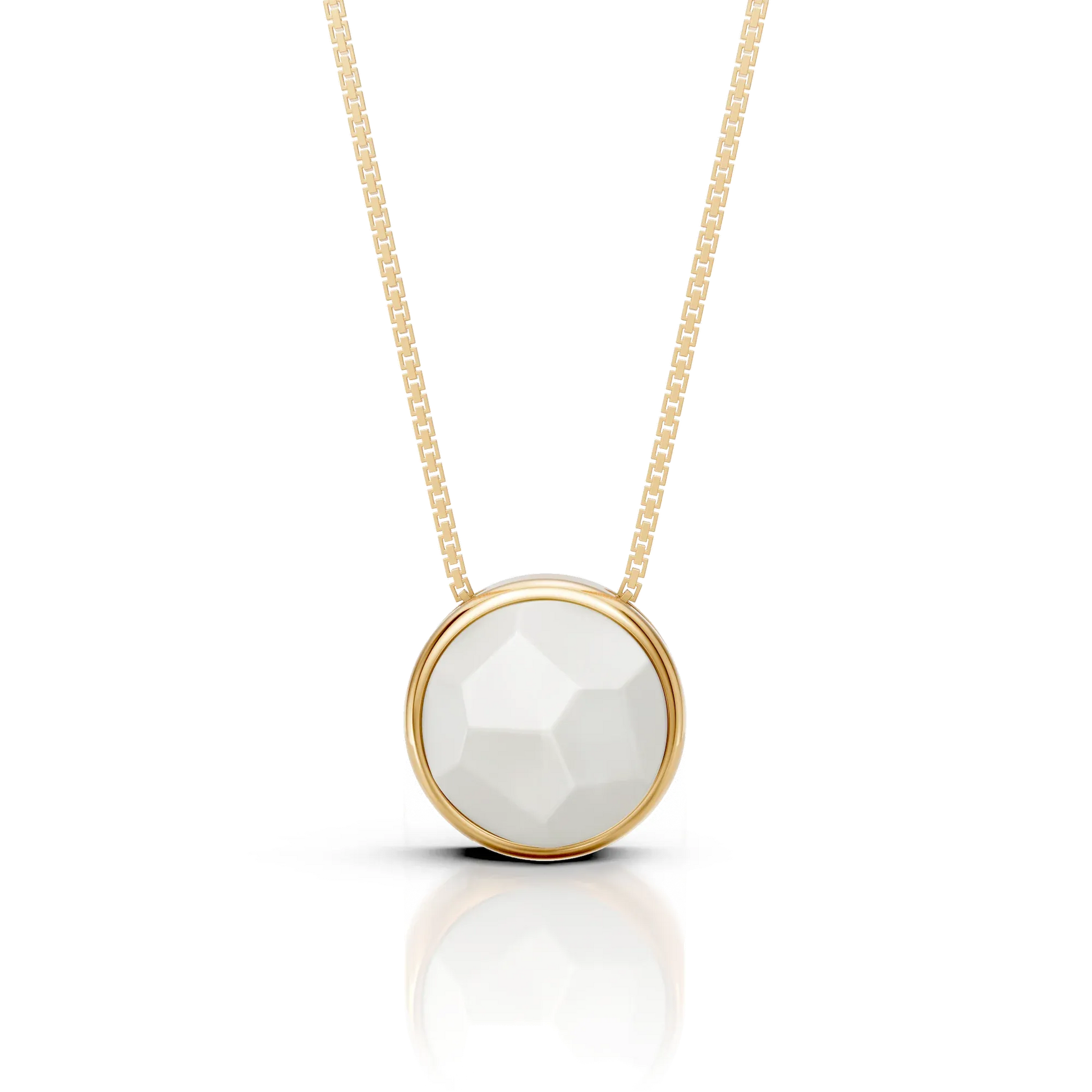 Colar Classic - Ágata Branca — Ouro 18K | Aimer Joias | semijoia feminina pedra natural