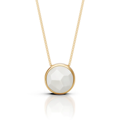 Colar Classic - Ágata Branca — Ouro 18K | Aimer Joias | semijoia feminina pedra natural