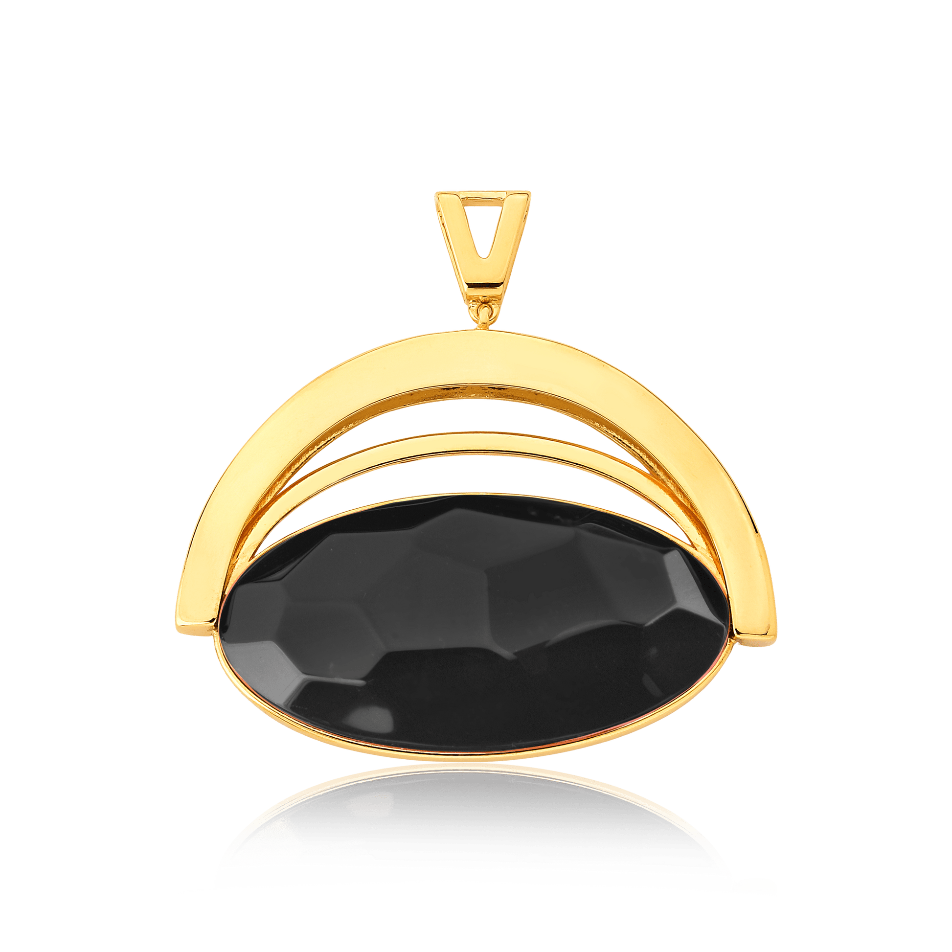 Pingente Ópera - Obsidiana Negra — Ouro 18K | Aimer Joias | semijoia feminina pedra natural