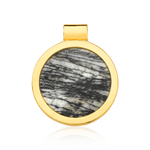 Pingente Singular com Jaspe Net, banhado a ouro 18k