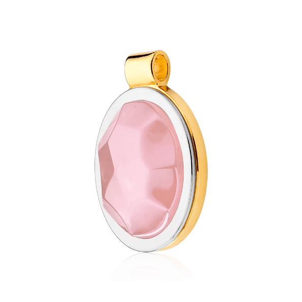 Pingente Singular - Quartzo Rosa Semijoias de luxo e design exclusivo