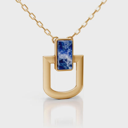 Colar Elos - Sodalita | Semijoia Banhada a Ouro 18K