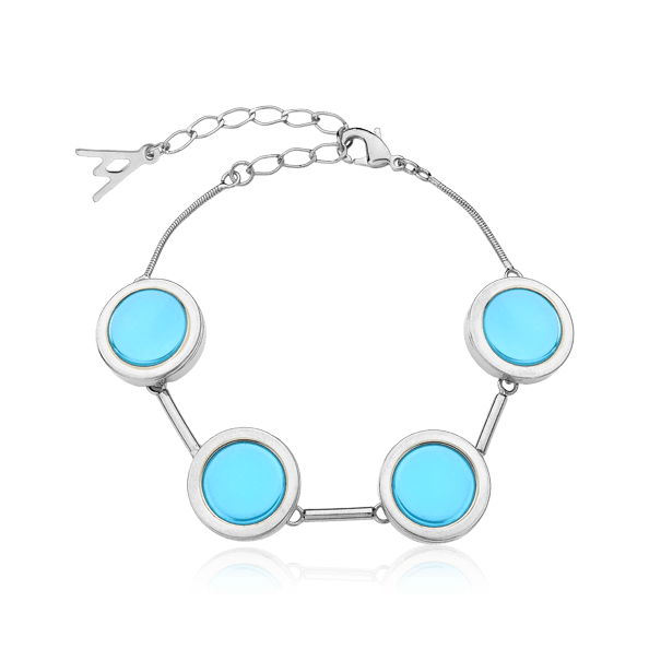 Pulseira Magnífica - Ágata Azul Céu Semijoias de luxo e design exclusivo